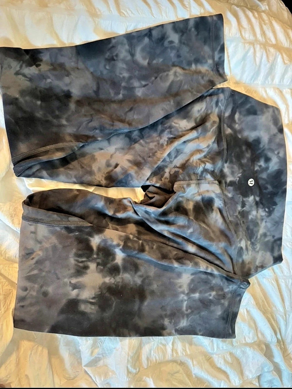 Lululemon Align High-Rise Pant 25" Tie-Dye Black & Gray Size 6